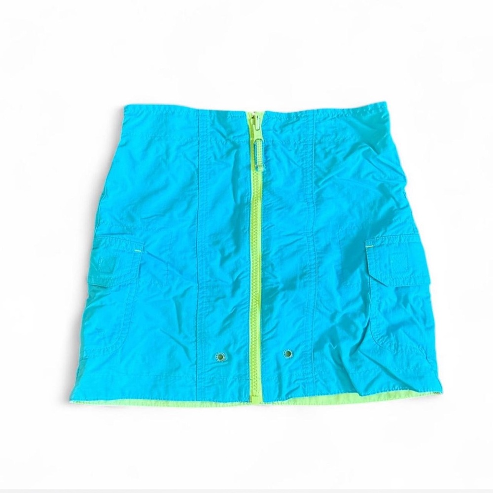 Land End Girl Skirt Zipper Double Face Blue and Green‎ Size 7S Swim Cover-up